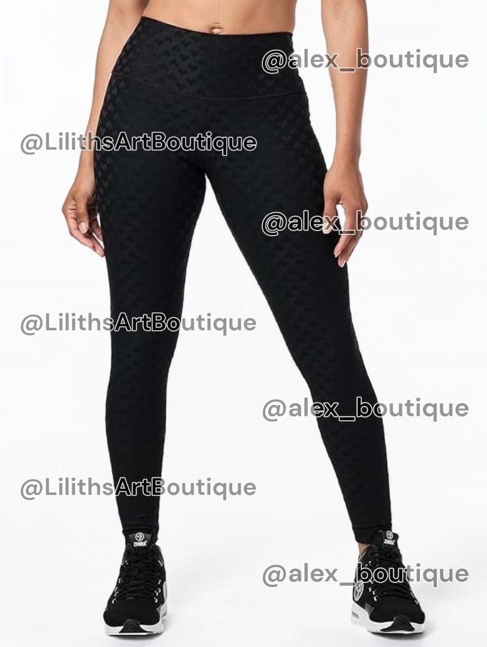 Zumba Love High Waisted Ankle Leggings Bold Black Size S (E048)
